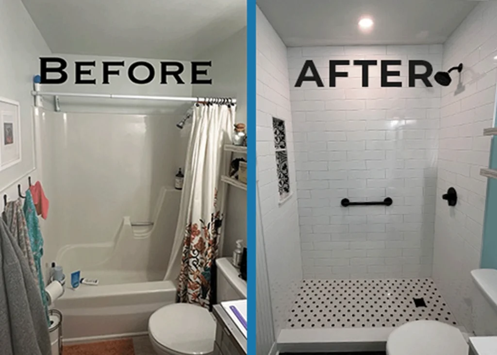 How Much Does it Cost to Do a Tub-to-Shower Conversion Before After